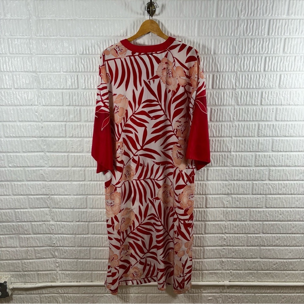 Oscar de la Renta Tropical Print Caftan Maxi Dress Medium - Picture 2 of 4